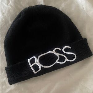 BOSS Black Cuffed Beanie Hat • Toque